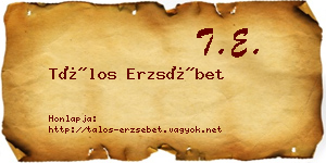 Tálos Erzsébet névjegykártya