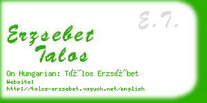 erzsebet talos business card